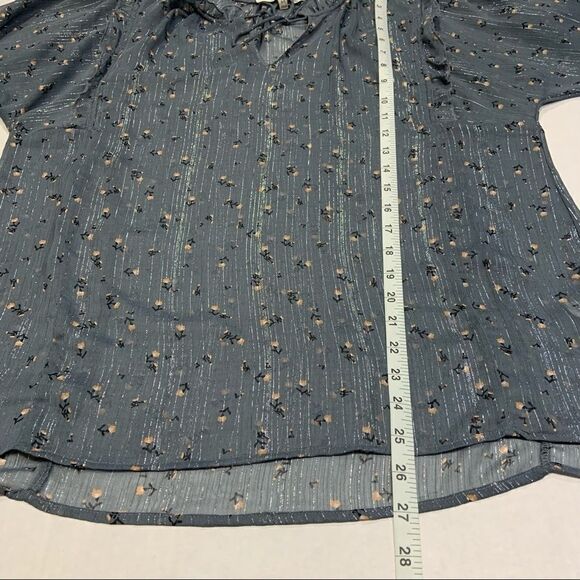 anthro Guest Editor Sheer Metallic Long Sleeve - Picture 10 of 12